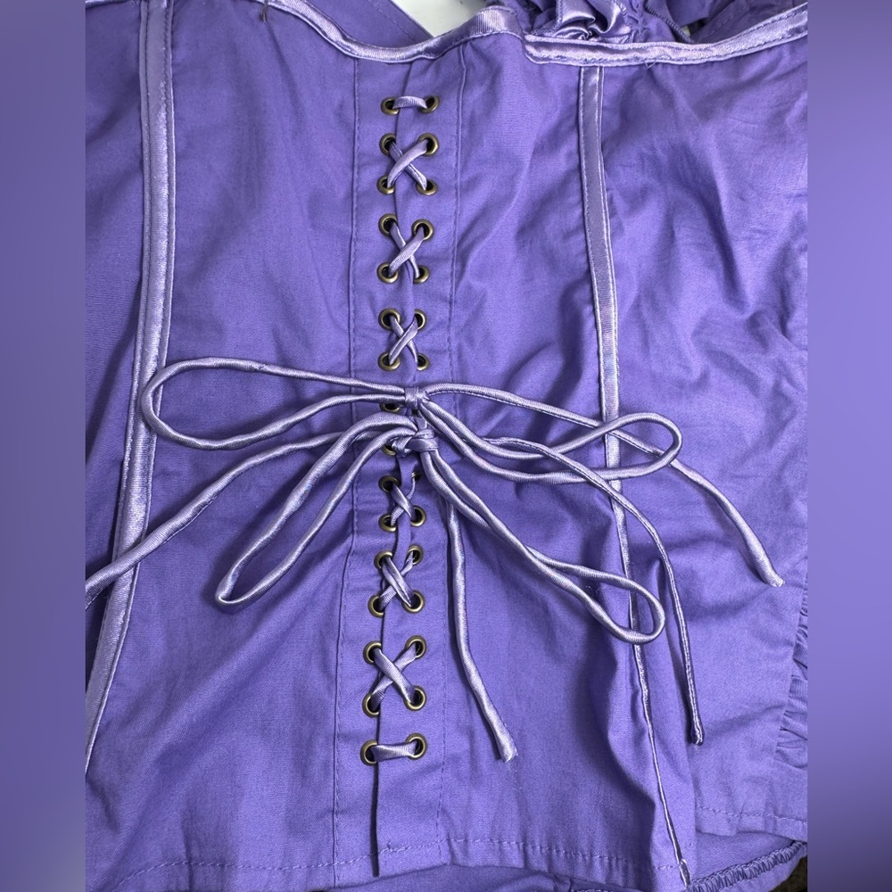 NWOT Purple Ruffled Women's Corset Top - Picture 16 of 16